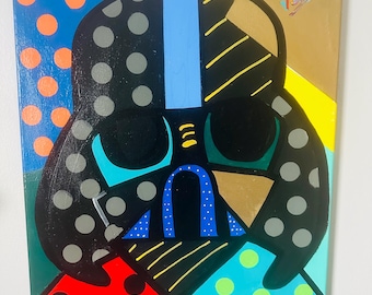 Darth Vader pop art original painting by Alex Vera, Star Wars art, Cubist Star Wars Art, Disney art, Star Wars collectible