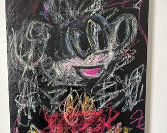 Original painting Mickey Mouse scribbled by Alex Vera, abstract art, graffiti art, original Britto, originall, basquiat art original