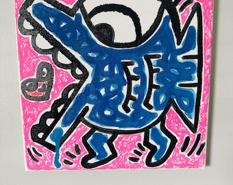 Doodle Monster Original Painting by artist Alex Vera, doodle painting, doodle artwork, mr doodle art, britto painting, fun art