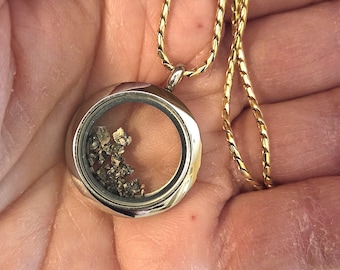 Ciondolo in argento con autentica roccia lunare, collana con meteorite lunare, gioiello celeste con certificato di autenticità.