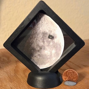 GENUINE MOON ROCK — Extra Large Lunar Meteorite Rock — Collector Edition Floating Display — Authenticity Card & Free Sci-Fi eNovel!