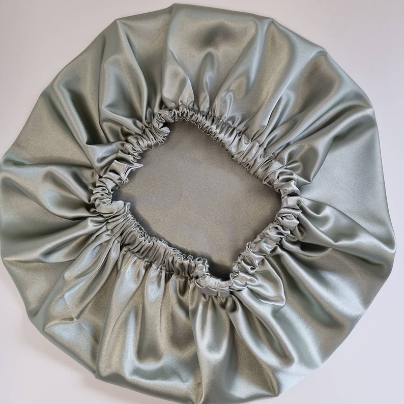 Bonnet de sommeil, Bonnet en satin, Bonnet en soie végétalienne, Bonnet capillaire, Bonnet bouclé, Émeraude Altgrün