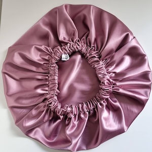 Bonnet de sommeil, Bonnet en satin, Bonnet en soie végétalienne, Bonnet capillaire, Bonnet bouclé, Émeraude image 7