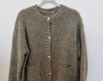 Boucle cardigan with gold buttons, various colors, NO SCRATCHING