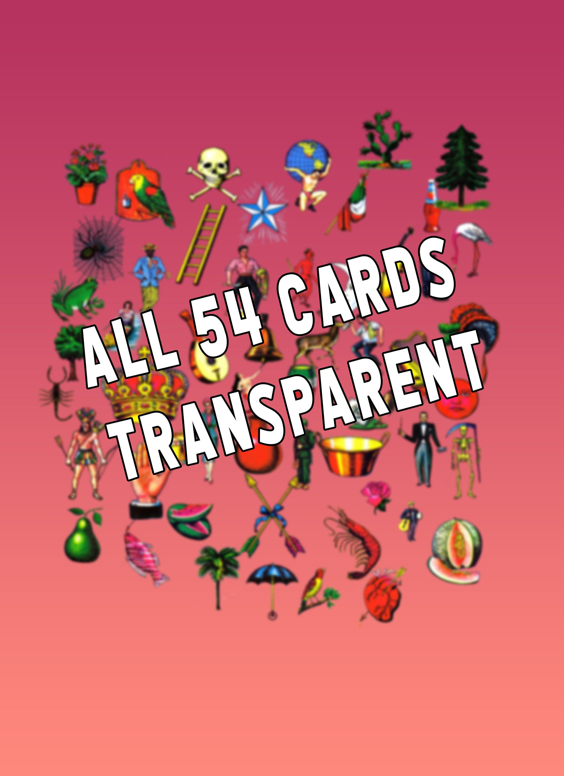 Loteria 54 Transparent PNG Cards - Etsy