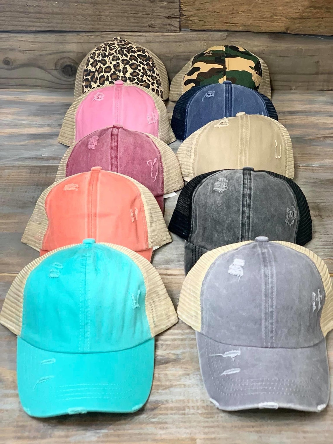 Women's Blank High Ponytail Hats Etsy