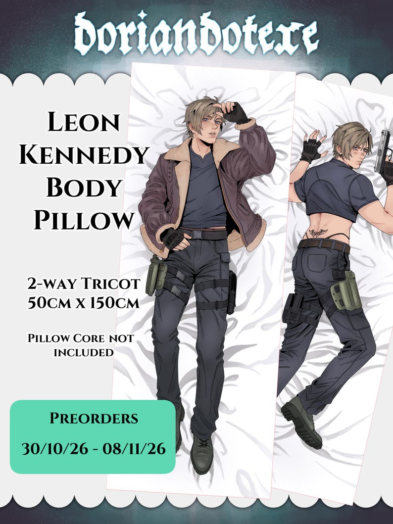 FÖRBESTÄLL Leon S Kennedy Body Pillow Dakimakura bild 1