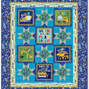 Little Builder Construction Blocks Quilt Kit