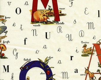 Grande Alfebeto on Cream by Michael Miller Fabrics