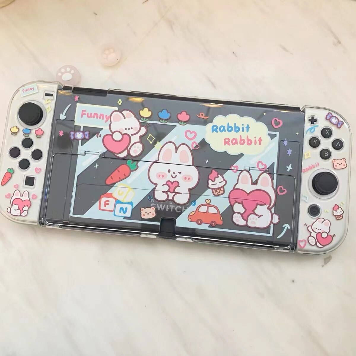 Bunny Switch Oled Case Cute Switch Oled Shell Nintendo - Etsy