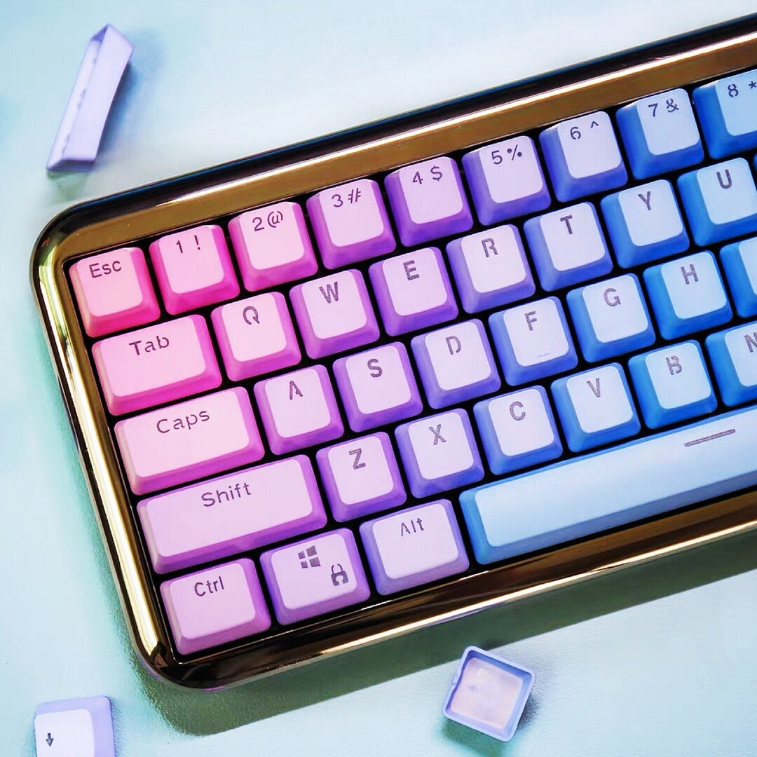 Blue Keycaps Set Oem Keycaps Set 108 Keycaps Artisan Keycap Etsy