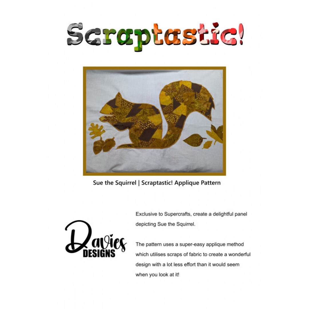 Squirrel Applique Block Pattern Scraptastic! Sue the Squirrel Applique Pattern - Etsy