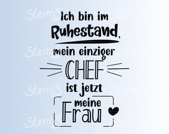 Plotter file retirement, my boss is now my wife, saying in German, digital file, gift