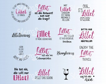 Plotterdatei „Sprüche - Lillet“ Deutsch, SVG, PNG, Untersetzer Design