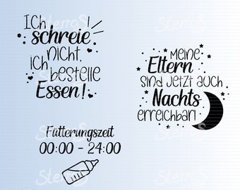 Plotterdatei "Baby Body Sprüche Set 1" in SVG, DXF und EPS