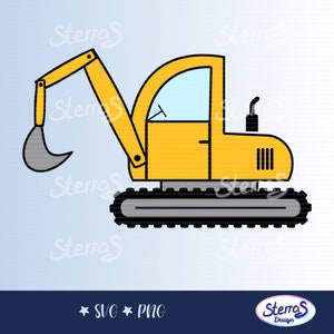 プロッター ファイル ショベル、SVG PNG、多色プロット、子供、ベクター グラフィックス、建設機械、シルエットおよび Cricut 用、デジタル ファイル