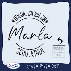 Plotter file school enrollment, hurray schoolchild, SVG DXF PNG, first grade, school start, school, school start