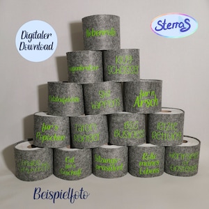 Plotter file sayings for a &quot;toilet paper banderole&quot; in SVG, DXF and EPS