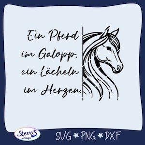 Pferdedatei Plotterdatei SVG DXF PNG, digitale Datei, Galopp, Pferdeliebhaber, Reiten Pferde Silhouette