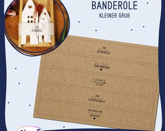 Banderole Druckvorlage Mitbringsel PDF Download Geschenkidee Aufmerksamkeit Printable DIY ausdrucken kleiner Gruß
