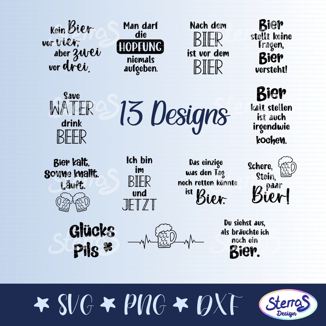 Plotterdatei Sprüche Bier Detusch, SVG, PNG, Untersetzer Design Etsy.de