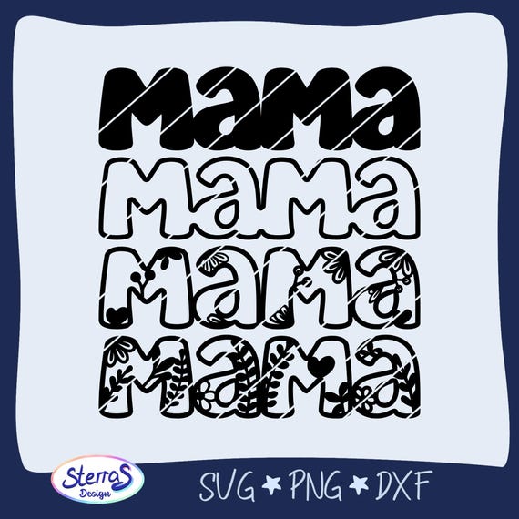 Mama Lettering Multi-layered • Laser & Plotter File SVG DXF PNG