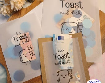 Print template Toast Card A4 PDF • A toast to you • Cash gift voucher packaging birthday • Gift idea to print
