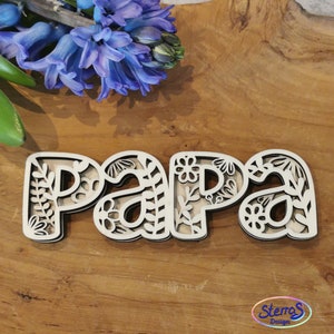 Laserdatei Plotterdatei Papa, zweischichtige Datei, SVG DXF PNG, Vatertag Geschenk Laser Holz Acryl Karton