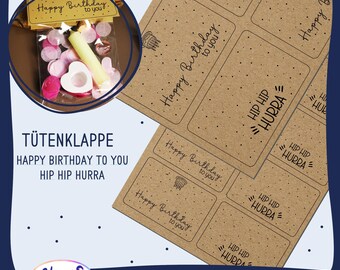 Print template birthday bag flap little something Happy Birthday Download gift wrapping souvenir printable including commercial license template
