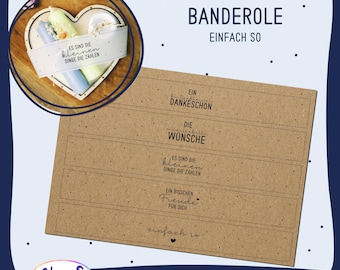 Print template banderole PDF download packaging idea DIY gift wrapping craft idea souvenir just because thank you joy