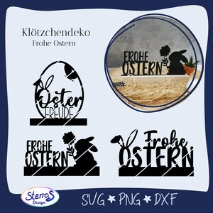 Plotterdatei Frohe Ostern Klötzchen, SVG PNG DXF, Holzklötzchen, Ostern digitale Datei plotten, Sommer, Frühling Cricut