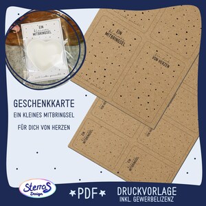 Druckvorlage Geschenkkarte PDF Download Mitbringsel Geschenkidee DIY Basteln Liebevoll Verpackung Karte ausdrucken Vorlage