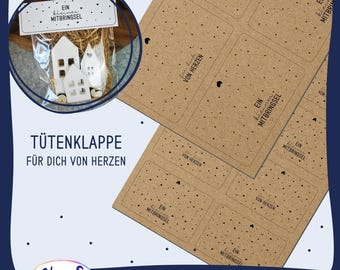 Print template bag flaps PDF Download With love gift idea DIY packaging gift idea bag closure print template