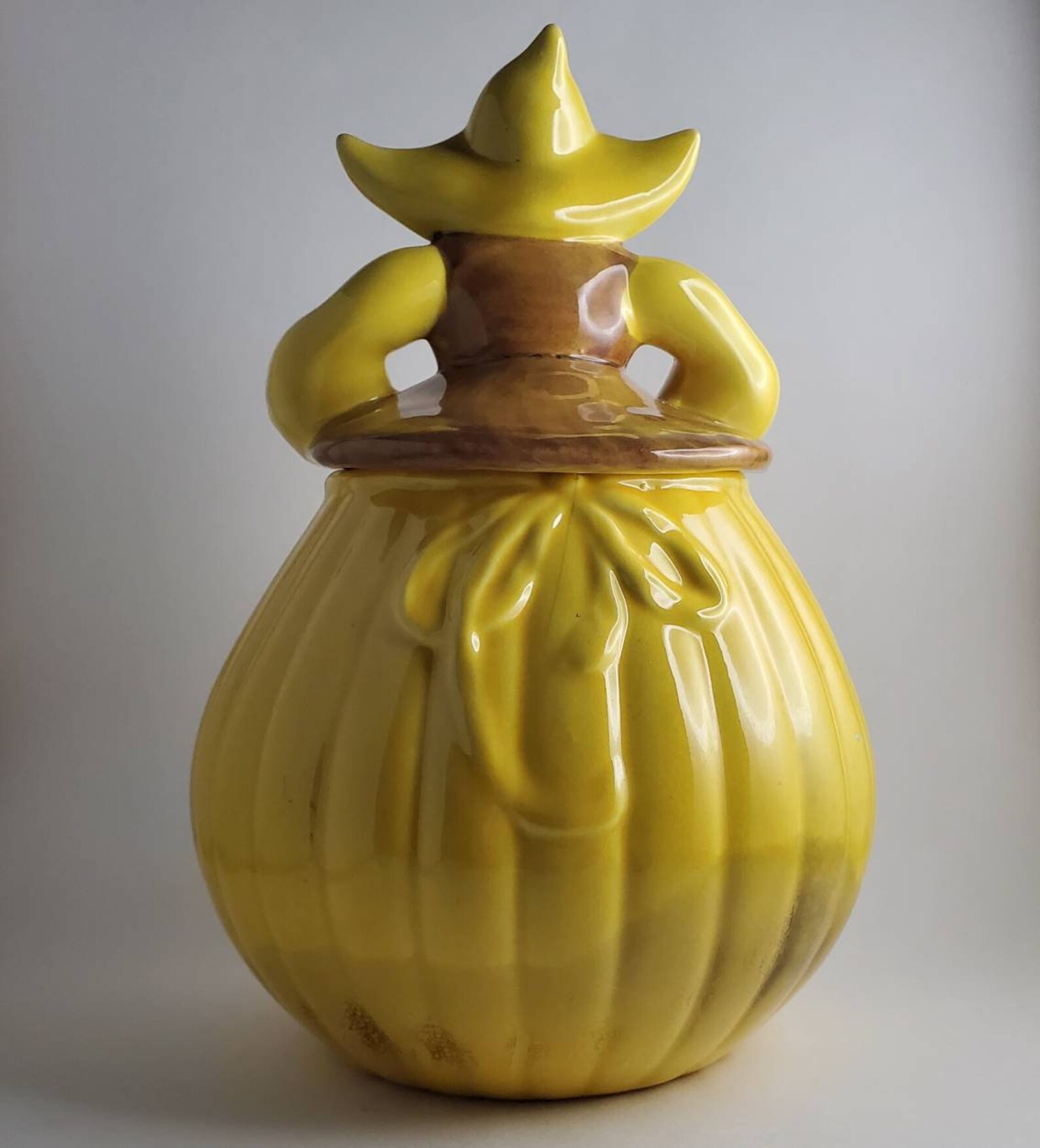 Vintage Dutch Girl Cookie Jar Yellow Katrina Glazed Ceramic Etsy