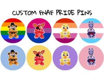 FNAF Five Nights at Freddy’s CUSTOM LGBTQ Pride Flag Pin Button