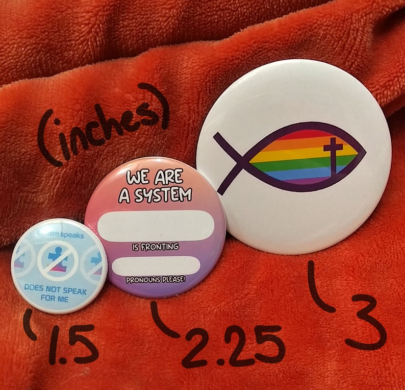 CUSTOM Dissociative Identity Disorder Dry Erase Pin who is fronting name and pronouns badge OSDD DID system pin button image 5
