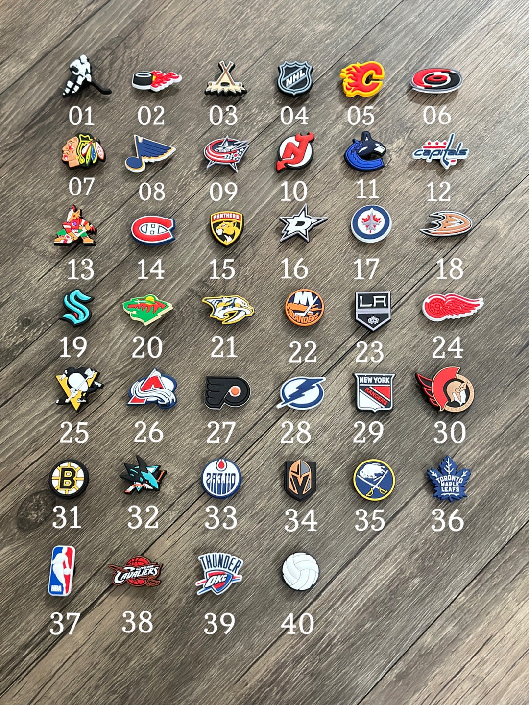 Croc and Clog Shoe Charms Hockey Teams Sports Etsy