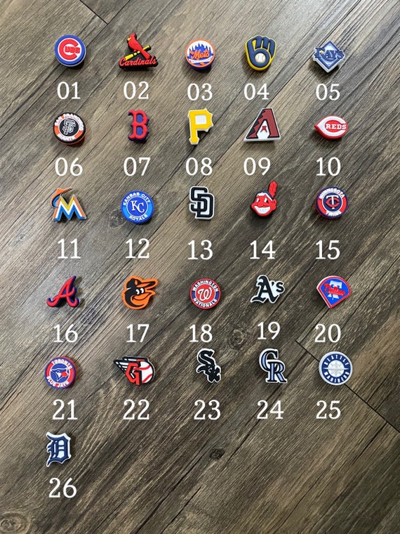 MLB Teams Baseball Croc Charm Shoe Bracelet Wristband Charms Jibbitz