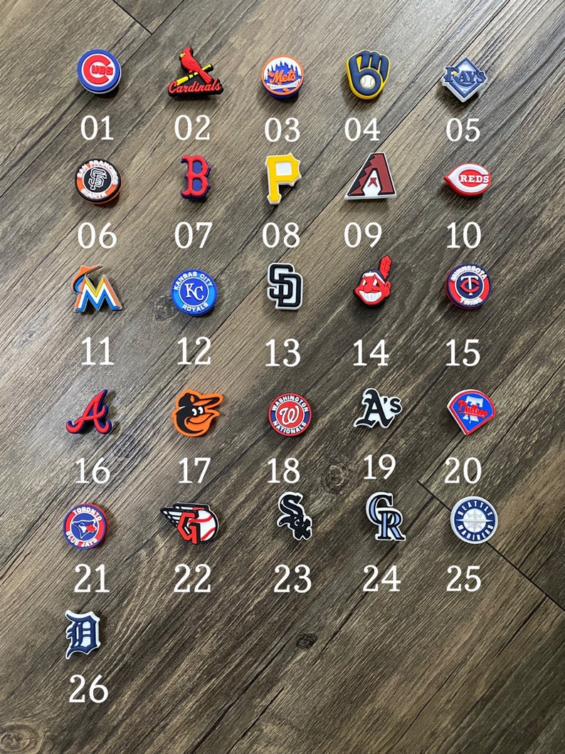 MLB Teams Baseball Croc Charm Shoe Bracelet Wristband Charms Jibbitz Etsy