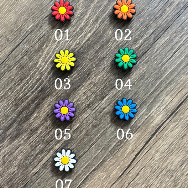 Croc and Clog Shoe Charms Flower Daisy Rainbow Girls Cute