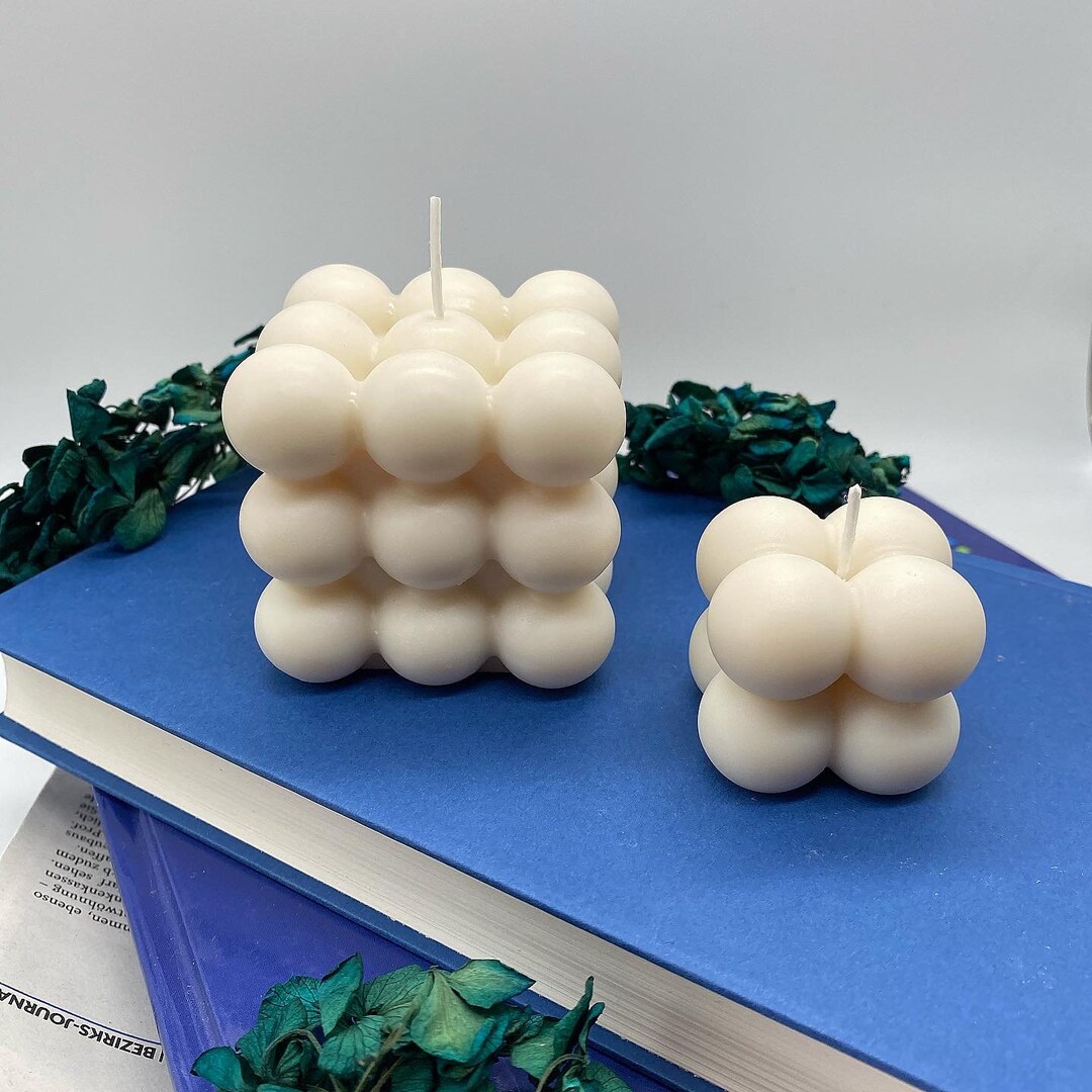 Bubble Candles Set of 2 Pieces Height 3.56 Cm Handmade in Etsy