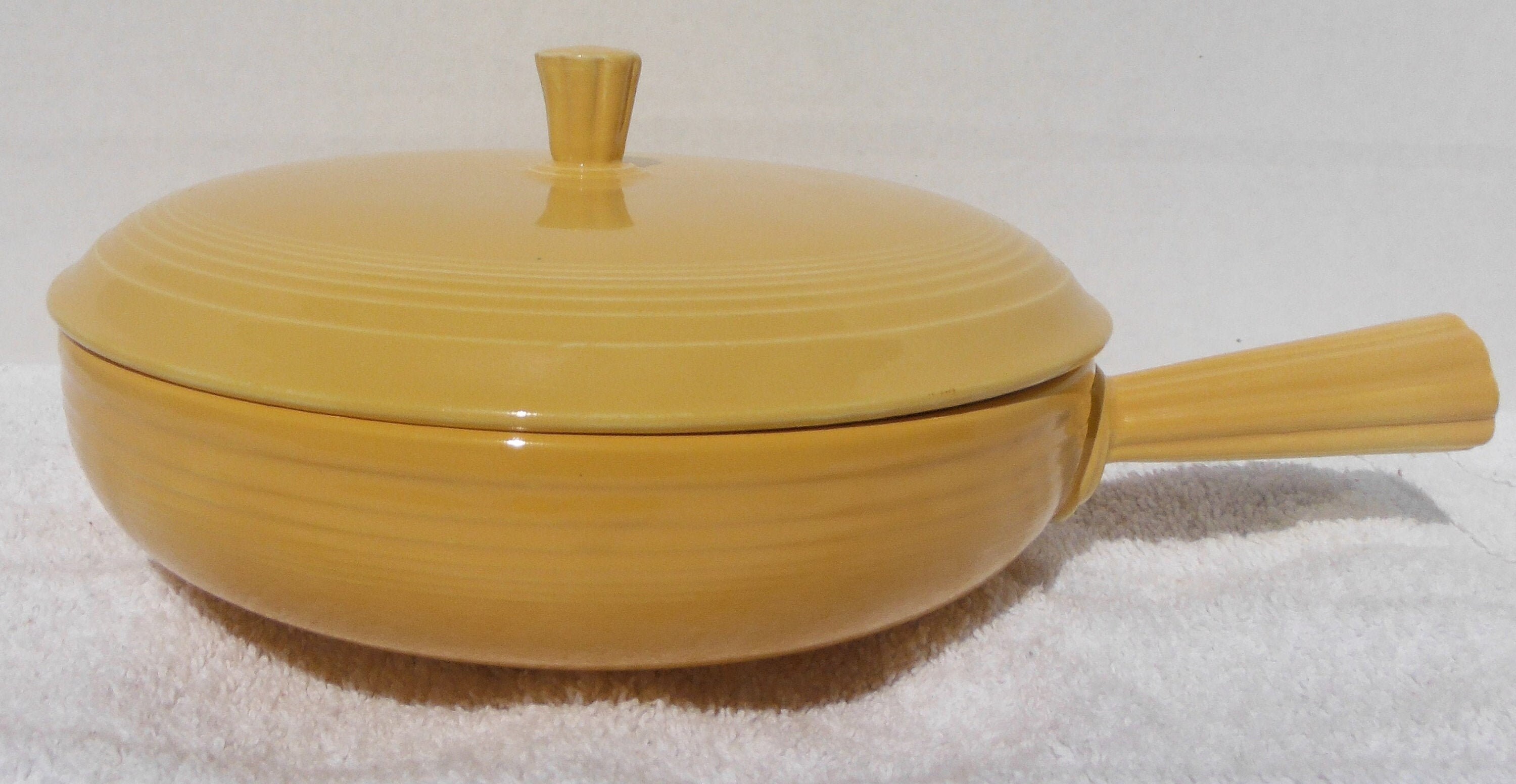 Vintage Fiesta Yellow Stick Handle French Casserole Dish Etsy UK