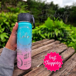Personalized Motivational self esteem positive daily affirmations inspirational quotes stainless steel insulated flip straw water bottle