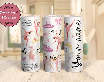 Personalized Dancer Tumbler –20oz Double Wall Insulated Stainless Steel Cup– Sublimation Printed Gift for Dancer, Ballerina, Teachers &Teams