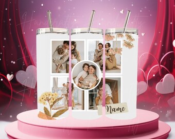 Collage photo customized tumbler, Personalized photo tumbler, custom photo collage tumbler, valentines tumbler gift, valentines tumbler gift