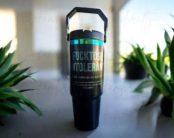 Personalized fucktose intolerant stainless steel tumbler, adult humor custom bottle, Sarcastic cup, funny rude humor, I pretend coffee helps