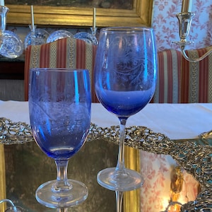 Blue Spode Wine Glasses