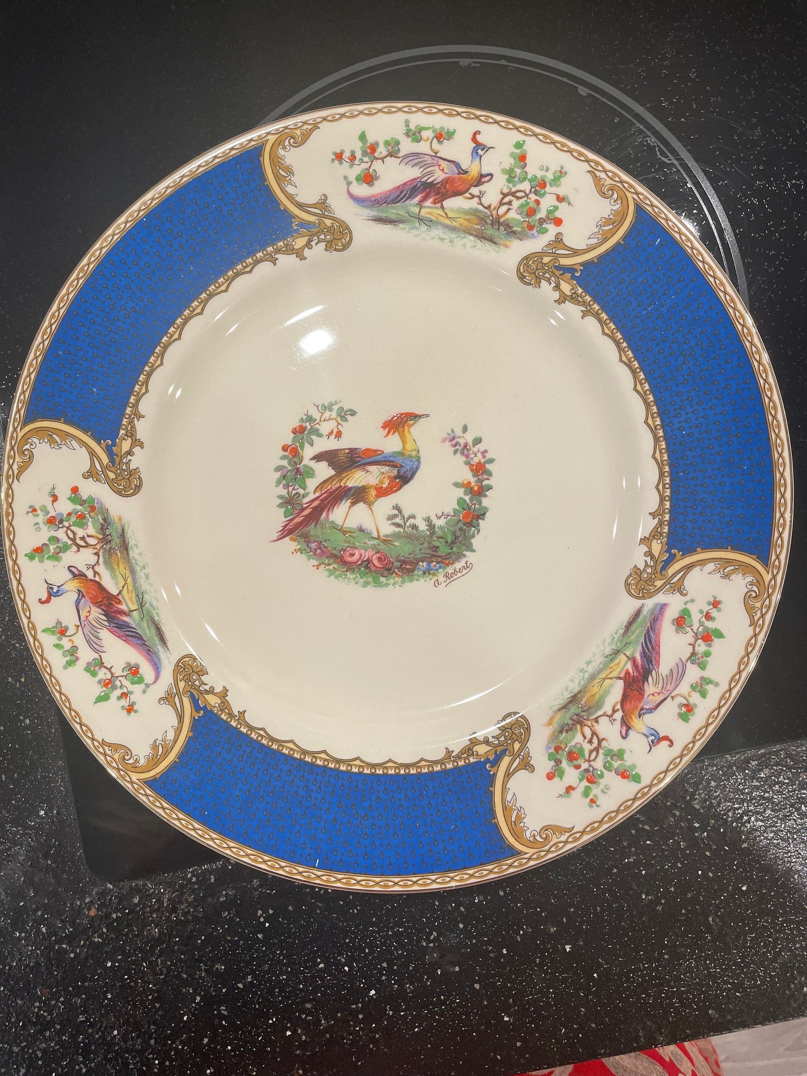 Myott Staffordshire Chelsea Bird Blue Side Plate Etsy