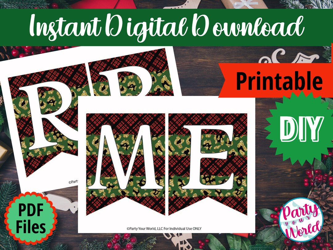 Printable Merry Christmas Banner Instant Digital Download - Etsy