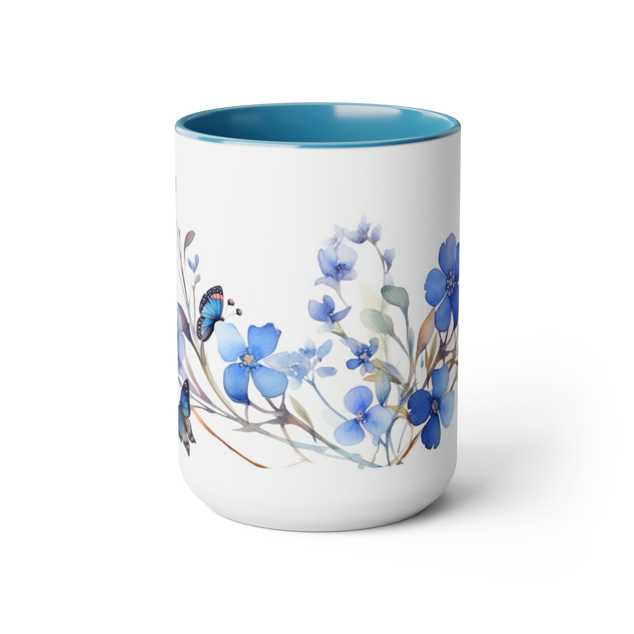Me Not With Butterflies Mugs, Flowers and Butterflies Twotone